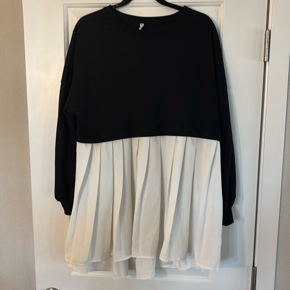 Black and white shirt dress